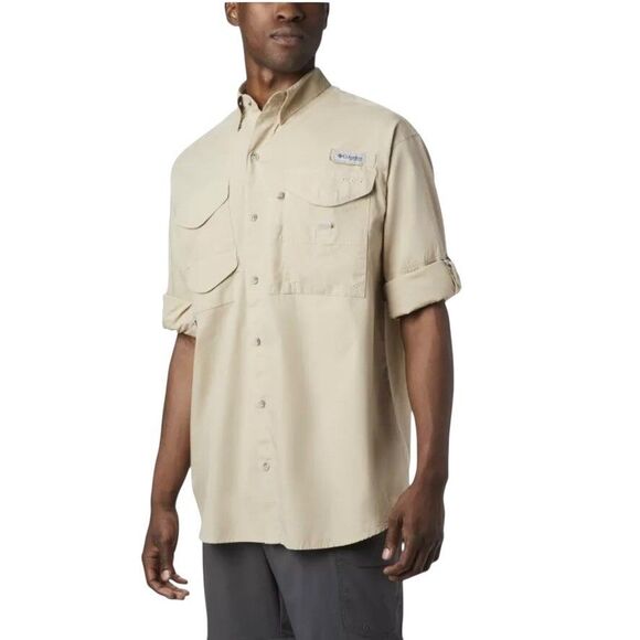 Columbia Men’s Size XL PFG Bonehead™ Long Sleeve Shirt Color Fossil Vents - Picture 2 of 12